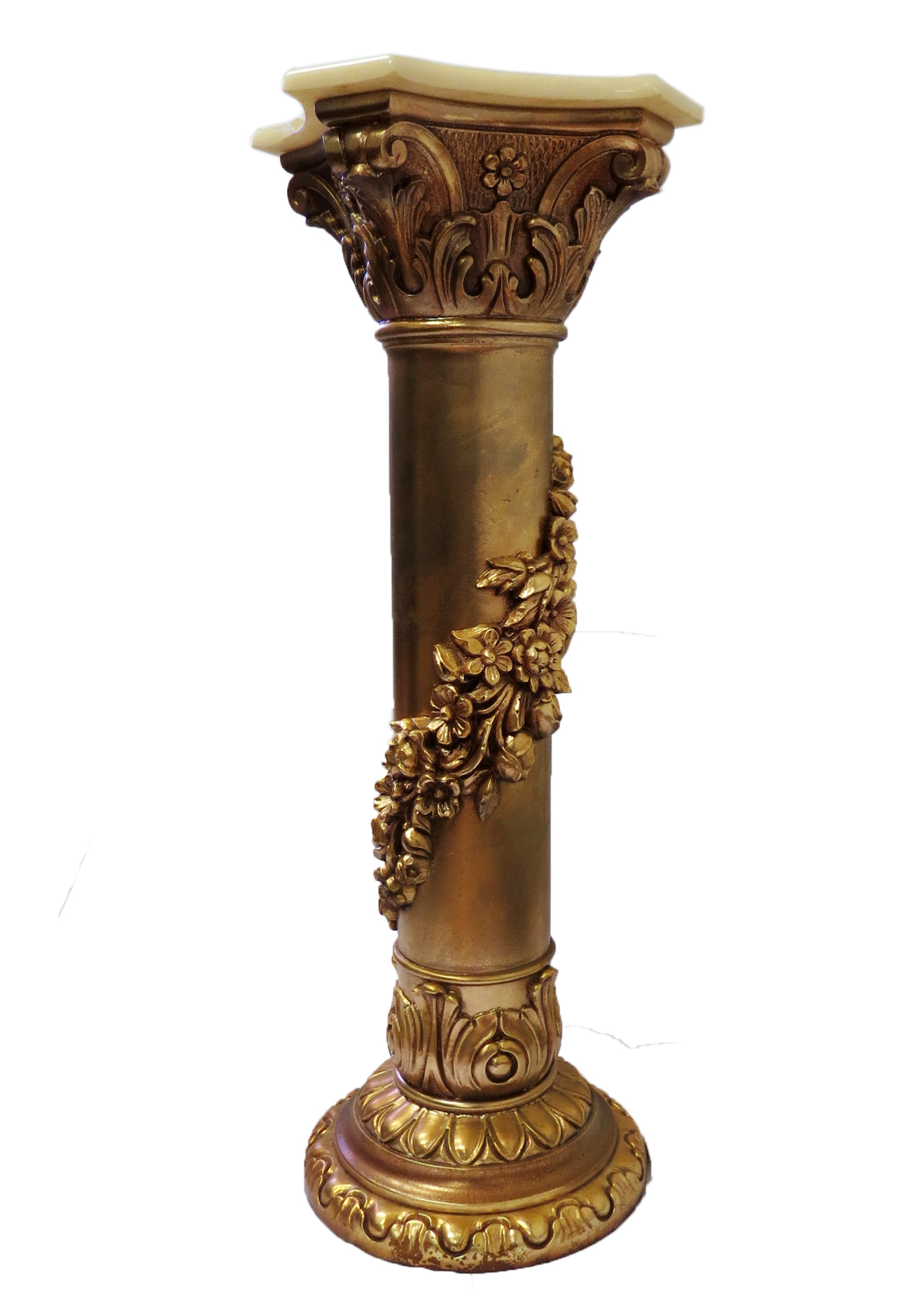 Art Deco Giltwood Pedestal Marble Top Modernism